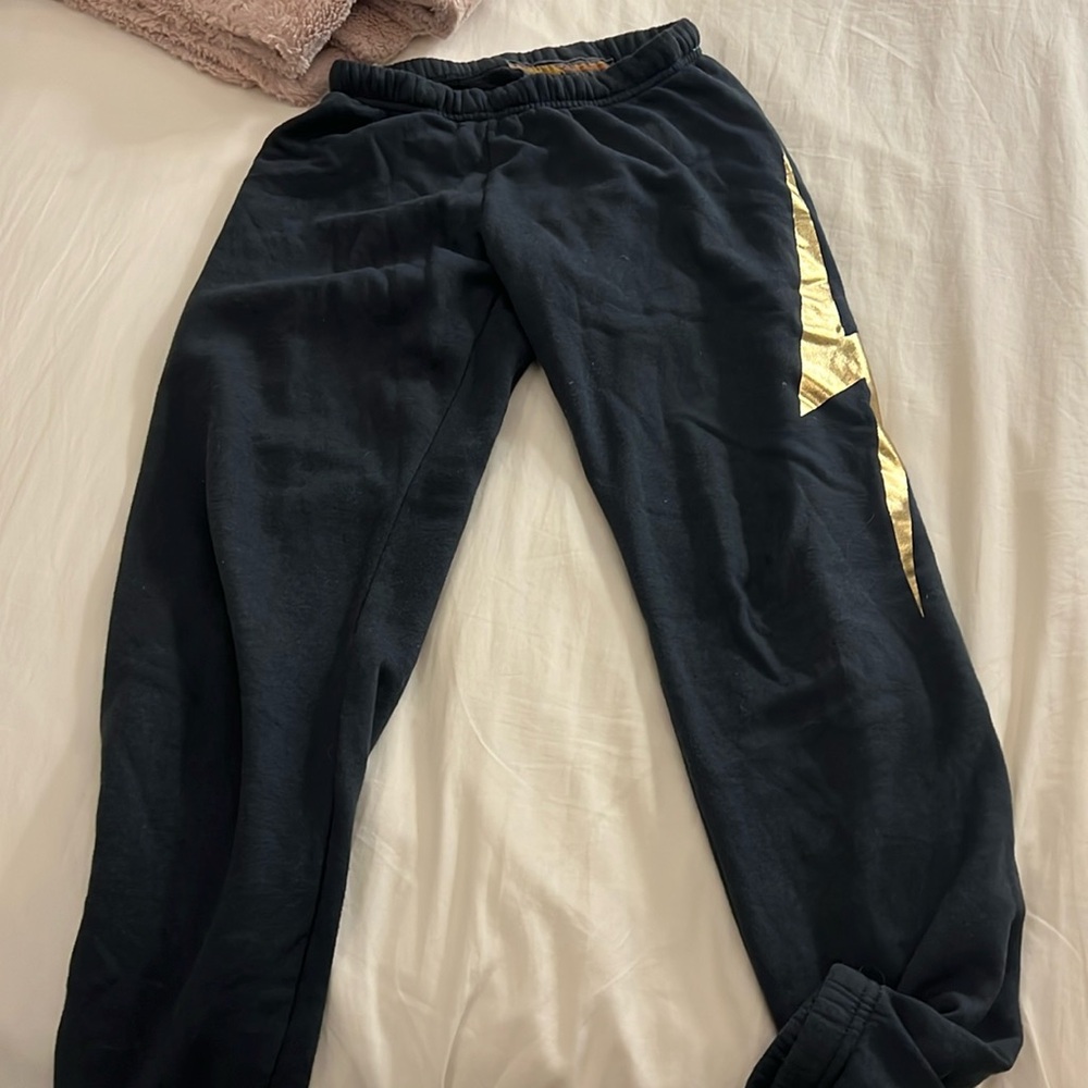 Aviator Nation gold lightning bolt sweatpants